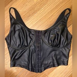 faux leather black corset top 🖤